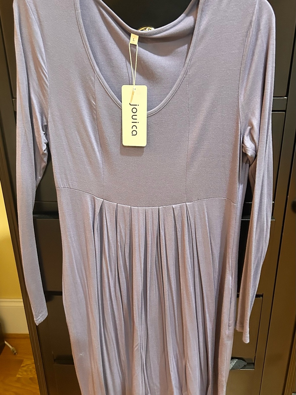 Jouica Lavender Long-Sleeve Pleated Waist Maxi Dress